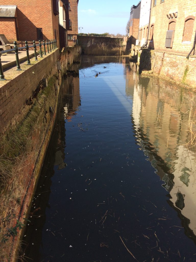 View of the river Purfleet at the rear of GroundWork Gallery