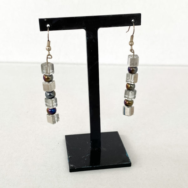Linda McFarlane: Glass cube drop earrings