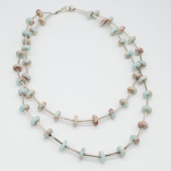 Double Silver Plated Amazonite Necklace