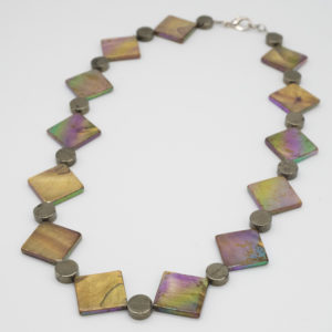 Linda McFarlane Pyrite and shell necklace
