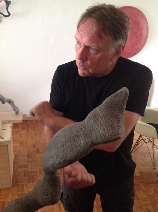 Jan Eric Visser holding a work