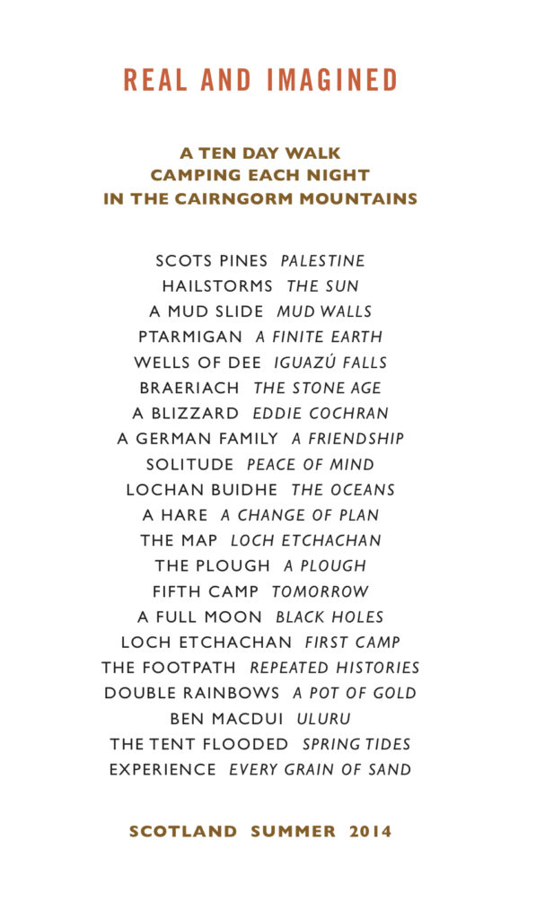 Richard Long Cairngorms walk text wok