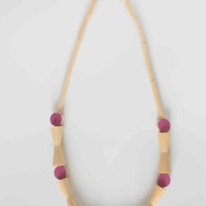 Pink Sycamore and Driftwood Necklace