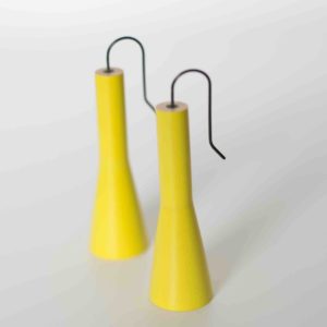 Yellow Funnel Drop Earrings