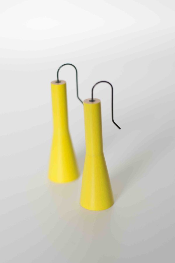 Yellow Funnel Drop Earrings