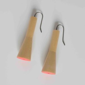 Natural sycamore funnel drop earrings