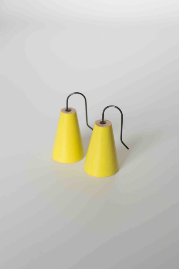 Yellow Cone Drop Earrings