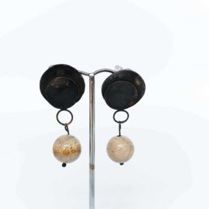 Fossil Coral Copper Earrings