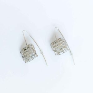 Silver Drop Brit a Brick Earrings
