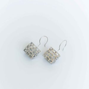 Silver Hook Brit a Brick Earrings
