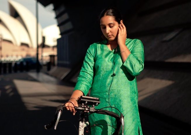 Rider spoke green dress