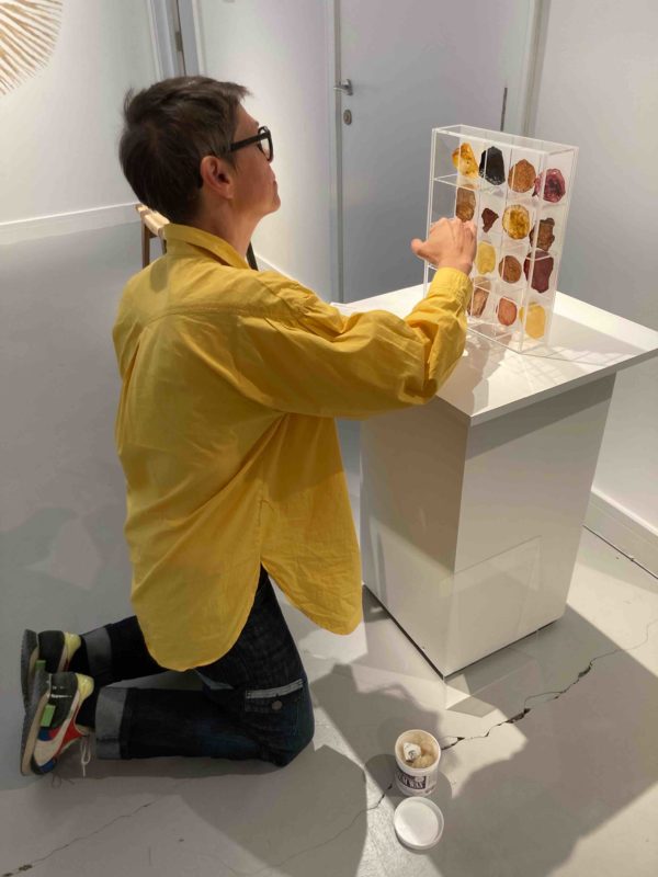 Myka Baum installing Cabinet of SCOBY's