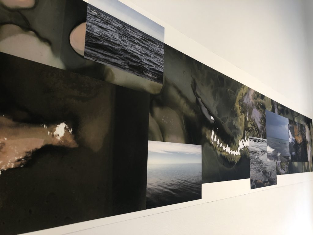 Large horizontal wall sticker. Photomontage of Dawn Roe's water photography