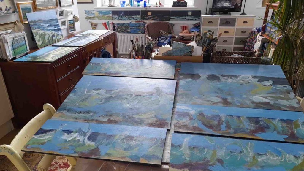 Discovering paint without plasticMary Blue studio pic