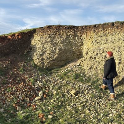 Su France collecting clay